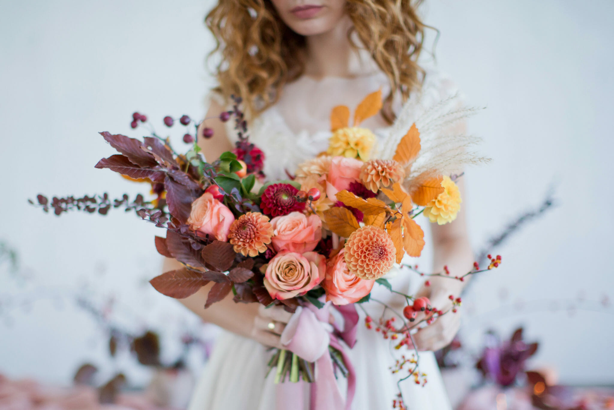 Indie Bride with Bouquet